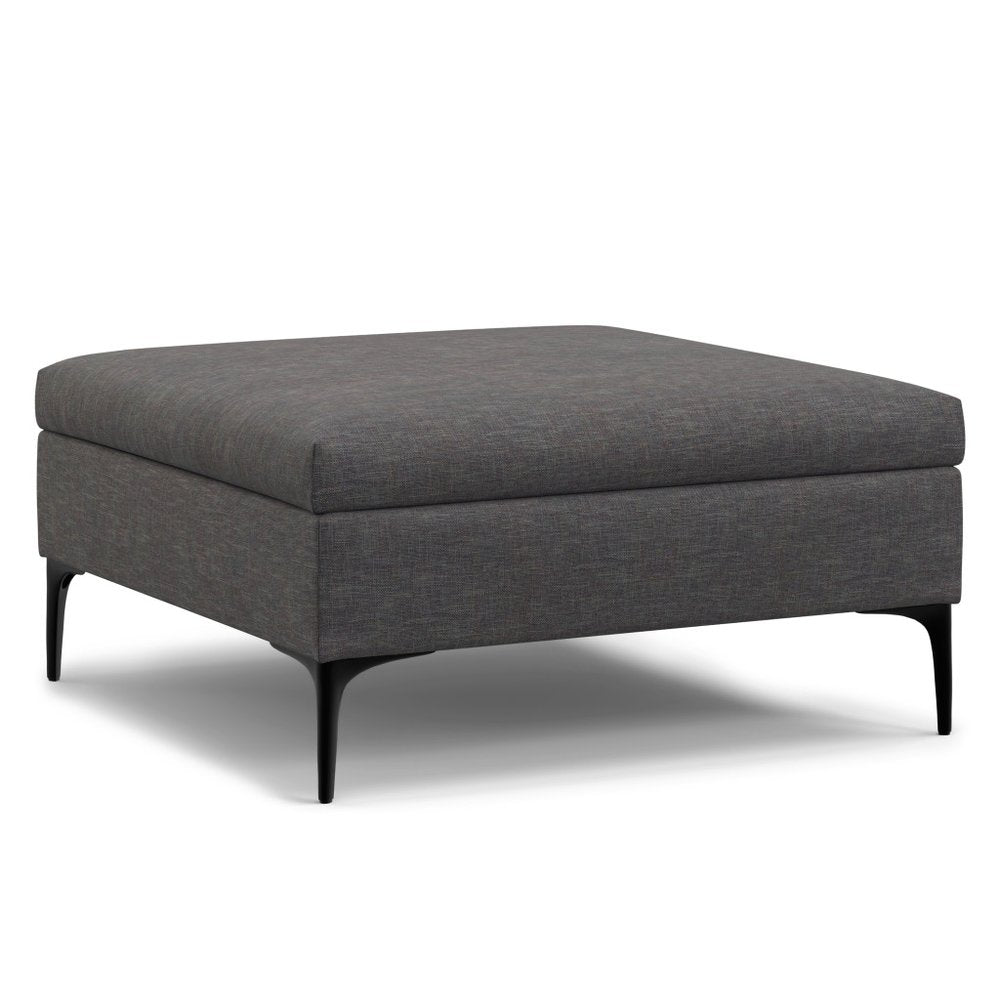 36" Brown And Black Ottoman With Storage HomeRoots