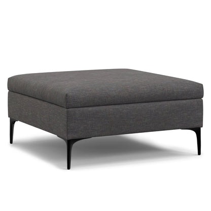 36" Brown And Black Ottoman With Storage HomeRoots