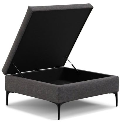 36" Brown And Black Ottoman With Storage HomeRoots