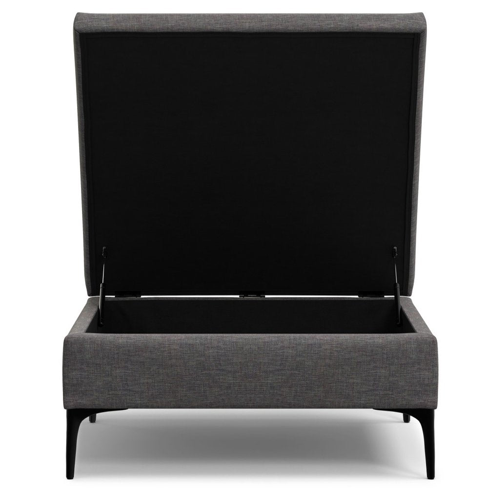 36" Brown And Black Ottoman With Storage HomeRoots