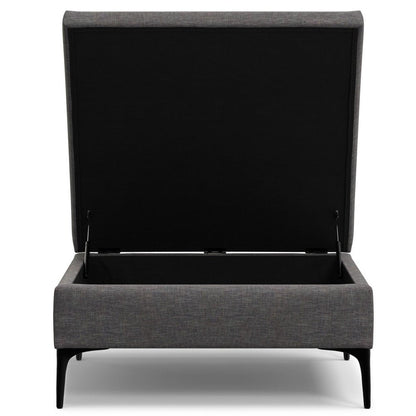 36" Brown And Black Ottoman With Storage HomeRoots