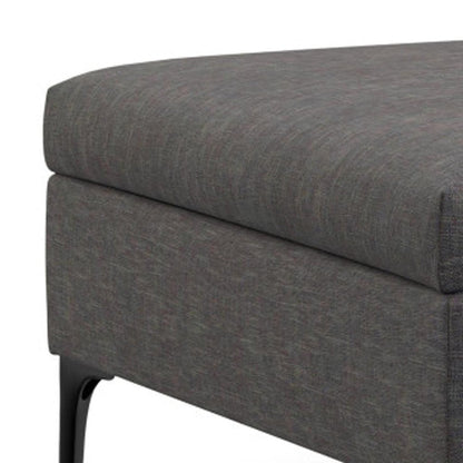 36" Brown And Black Ottoman With Storage HomeRoots
