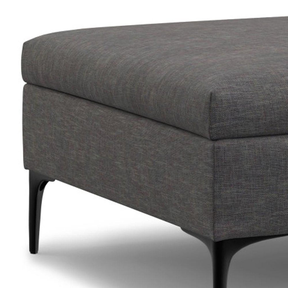 36" Brown And Black Ottoman With Storage HomeRoots