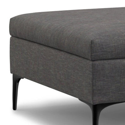 36" Brown And Black Ottoman With Storage HomeRoots