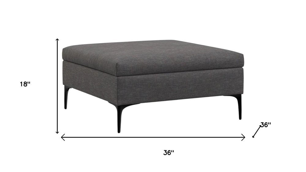 36" Brown And Black Ottoman With Storage — view 15
