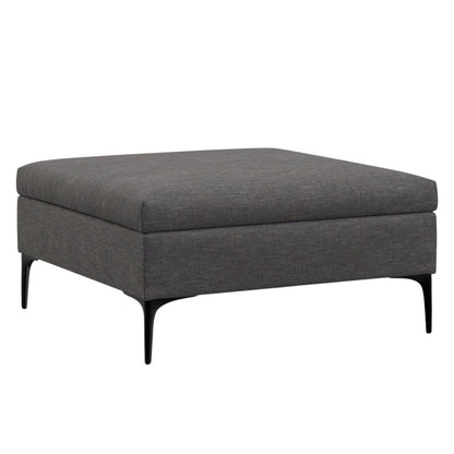 36" Brown And Black Ottoman With Storage HomeRoots