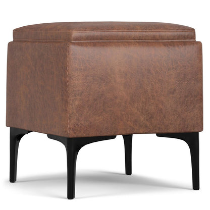 18" Cloud And Black Ottoman With Storage HomeRoots