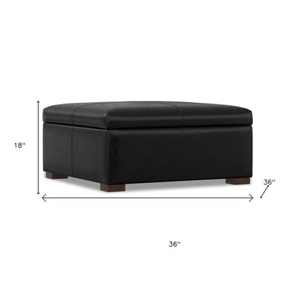 36" Chestnut And Brown And Walnut Faux Leather Ottoman With Storage HomeRoots
