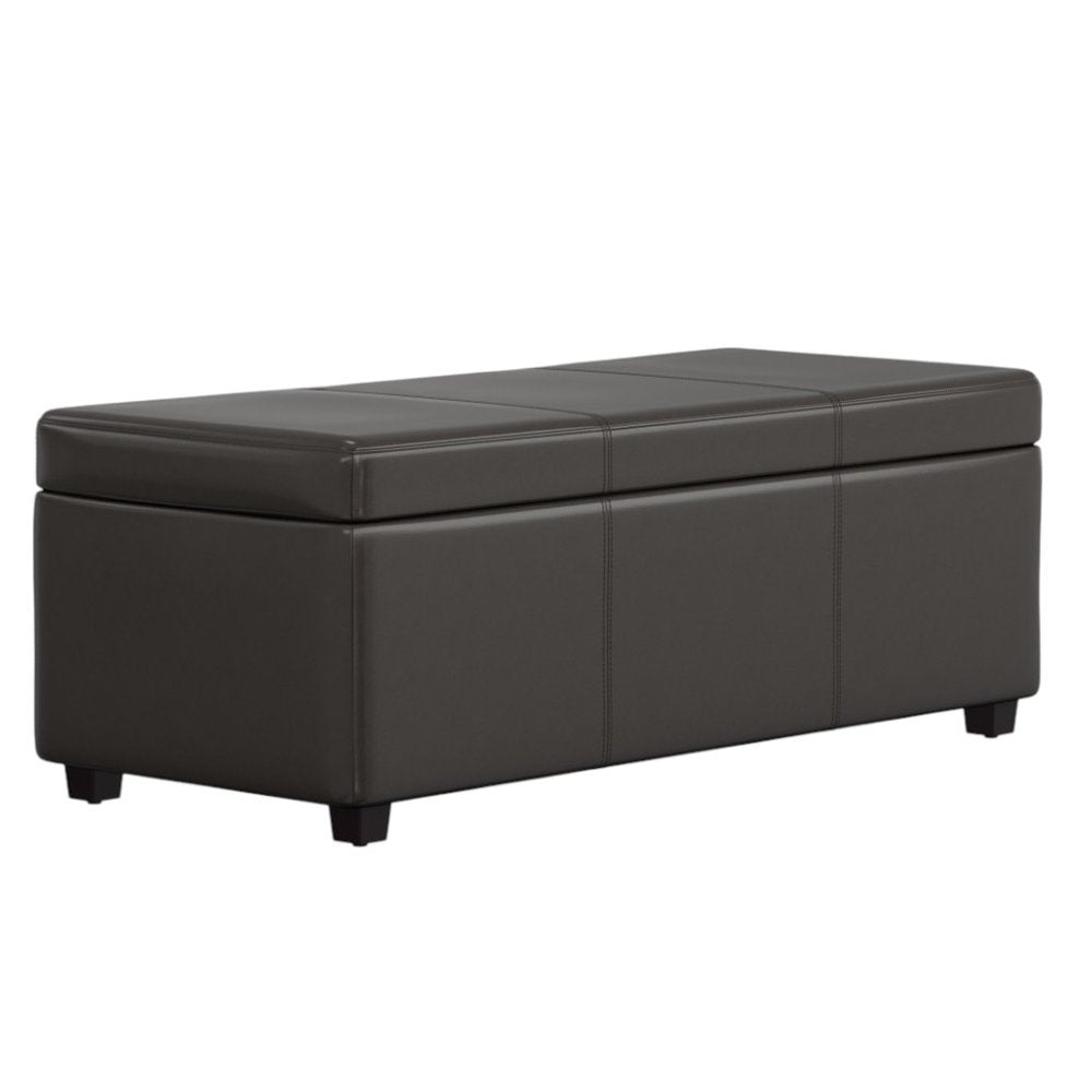44" Brown And Dark Brown Ottoman With Storage HomeRoots
