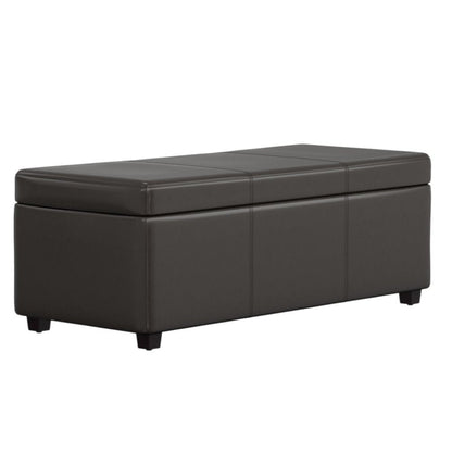 44" Brown And Dark Brown Ottoman With Storage HomeRoots