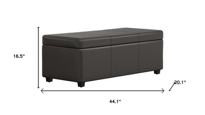 44" Brown And Dark Brown Ottoman With Storage HomeRoots