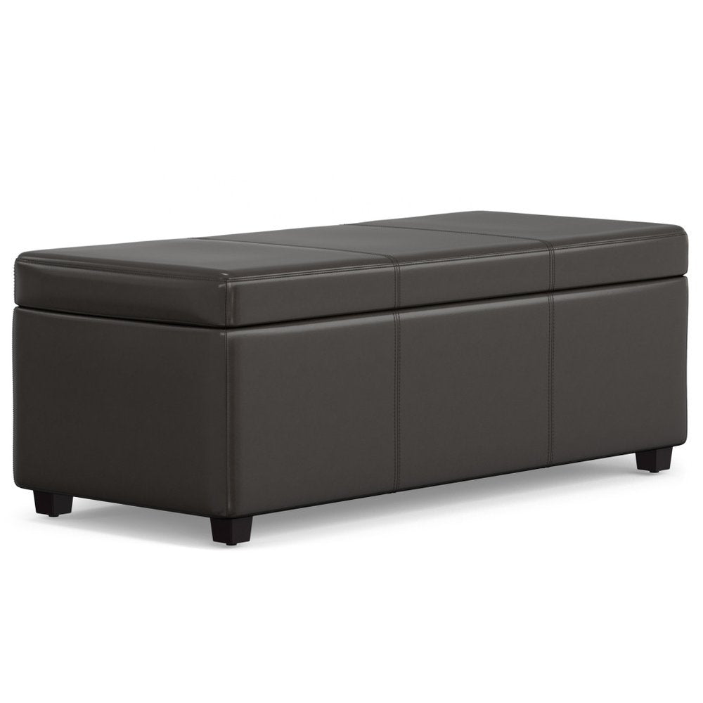 44" Brown And Dark Brown Ottoman With Storage — view 1