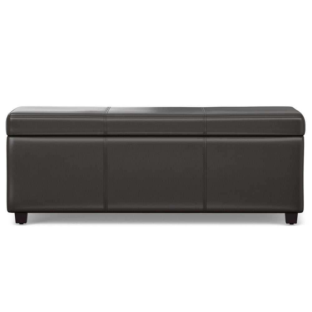 44" Brown And Dark Brown Ottoman With Storage HomeRoots