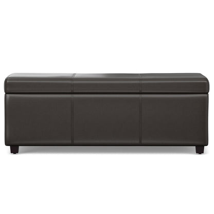 44" Brown And Dark Brown Ottoman With Storage HomeRoots