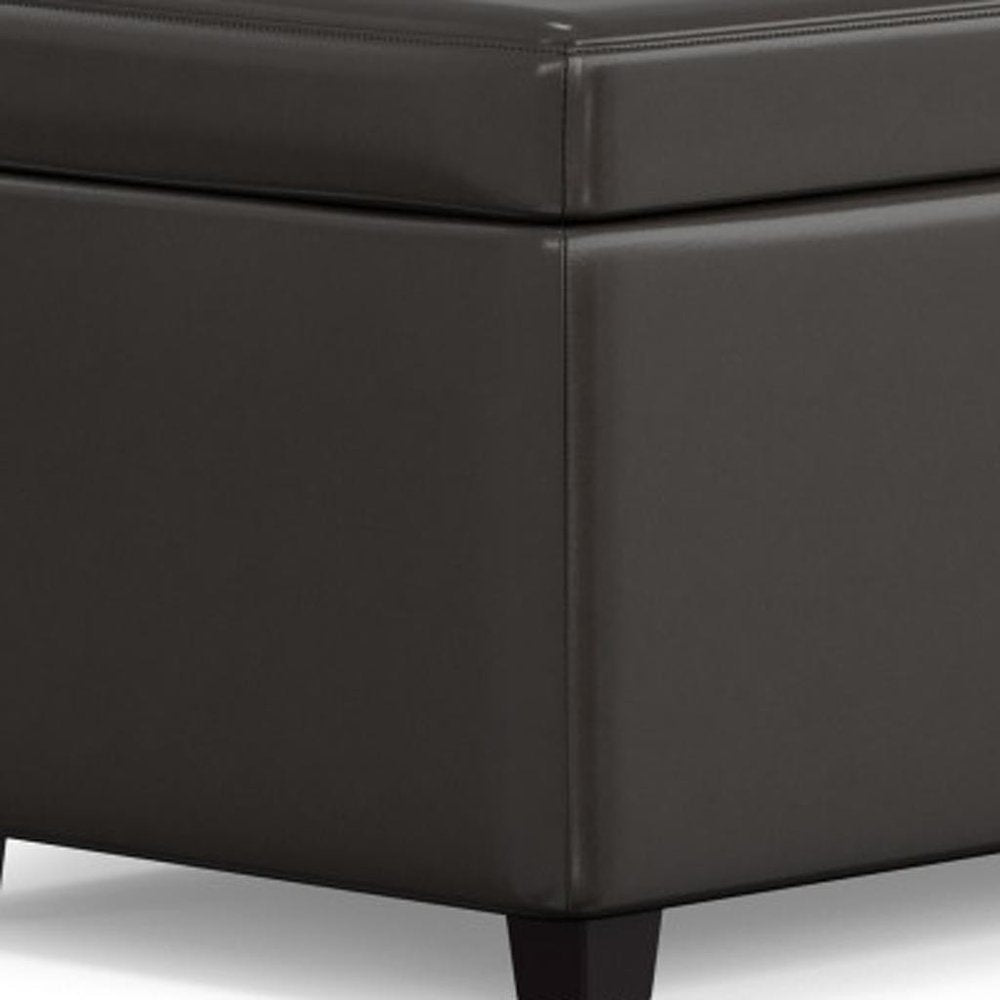 44" Brown And Dark Brown Ottoman With Storage HomeRoots
