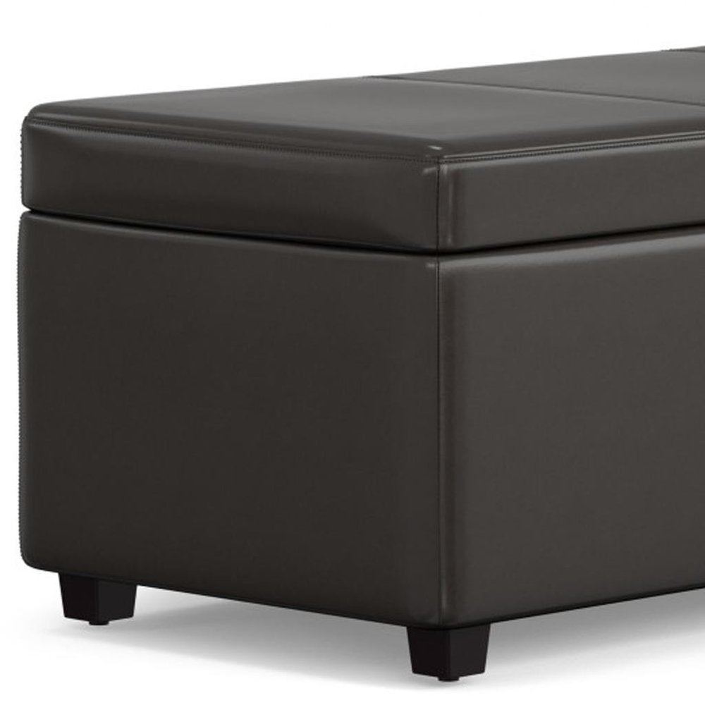 44" Brown And Dark Brown Ottoman With Storage — view 6