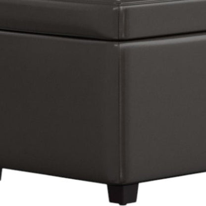 44" Brown And Dark Brown Ottoman With Storage HomeRoots