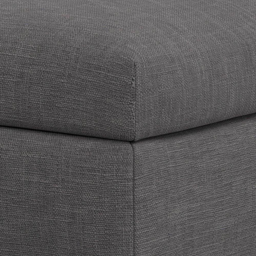 36" Slate Gray And Black Ottoman With Storage — view 9
