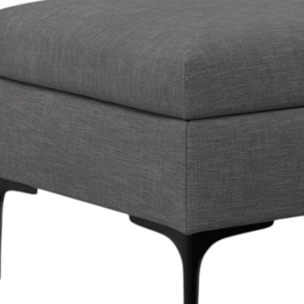 36" Slate Gray And Black Ottoman With Storage — view 6