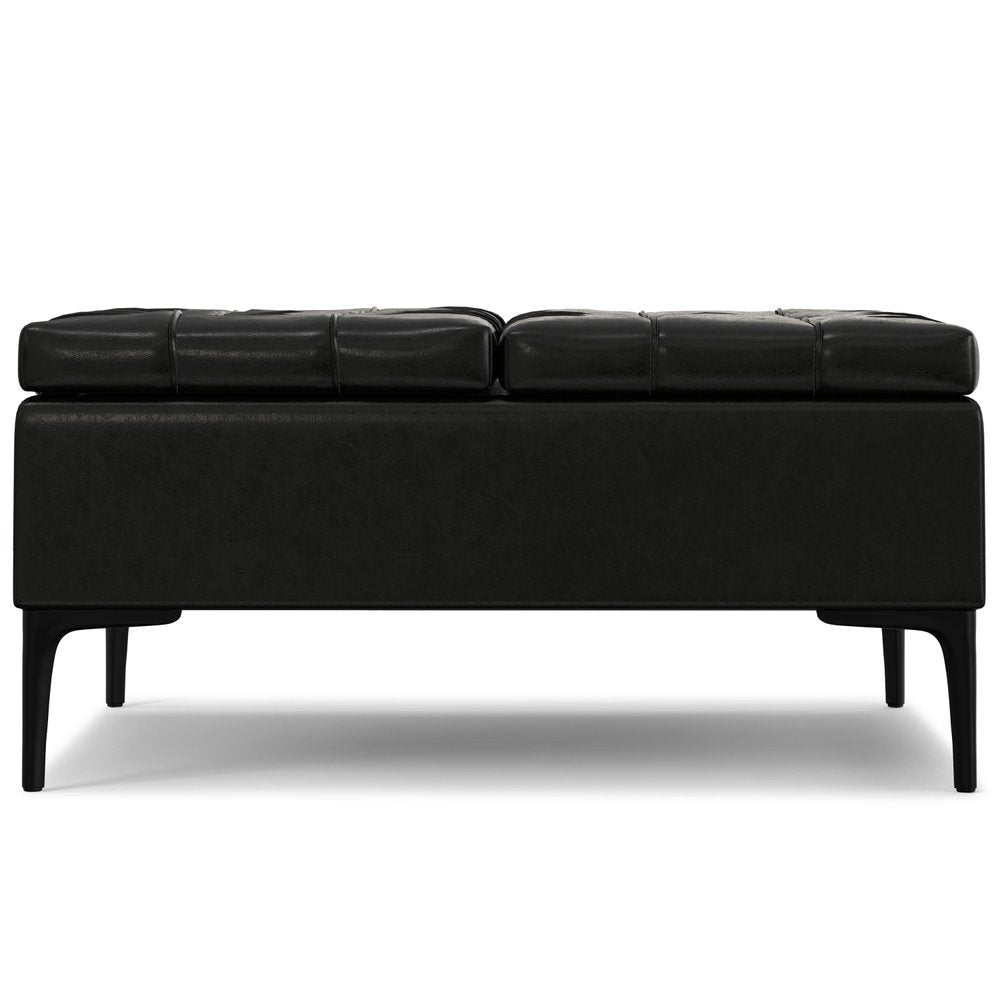 36" Brown And Black Tufted Ottoman With Storage — view 13