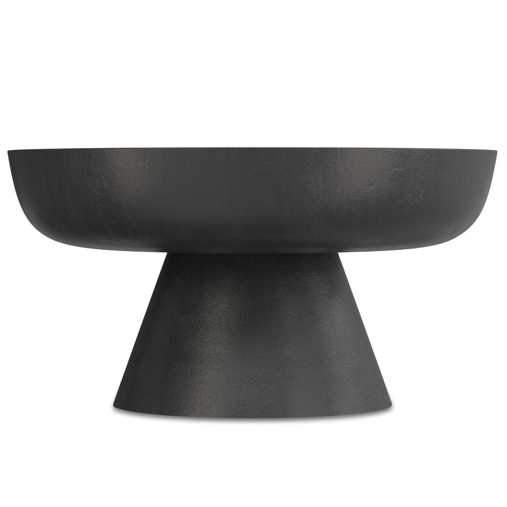 30" Black Aluminum Round Solid Coffee Table HomeRoots