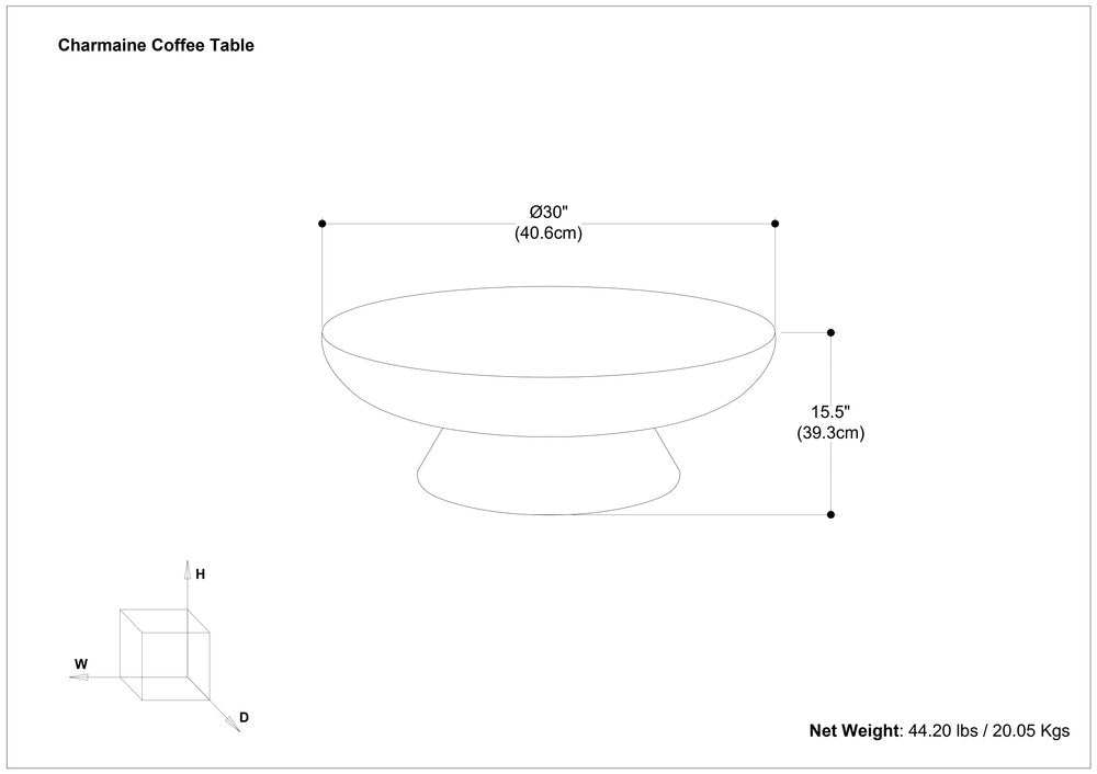 30" Black Aluminum Round Solid Coffee Table HomeRoots
