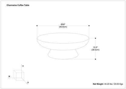 30" Black Aluminum Round Solid Coffee Table HomeRoots