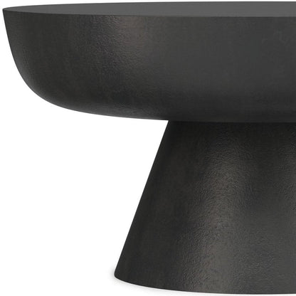 30" Black Aluminum Round Solid Coffee Table HomeRoots