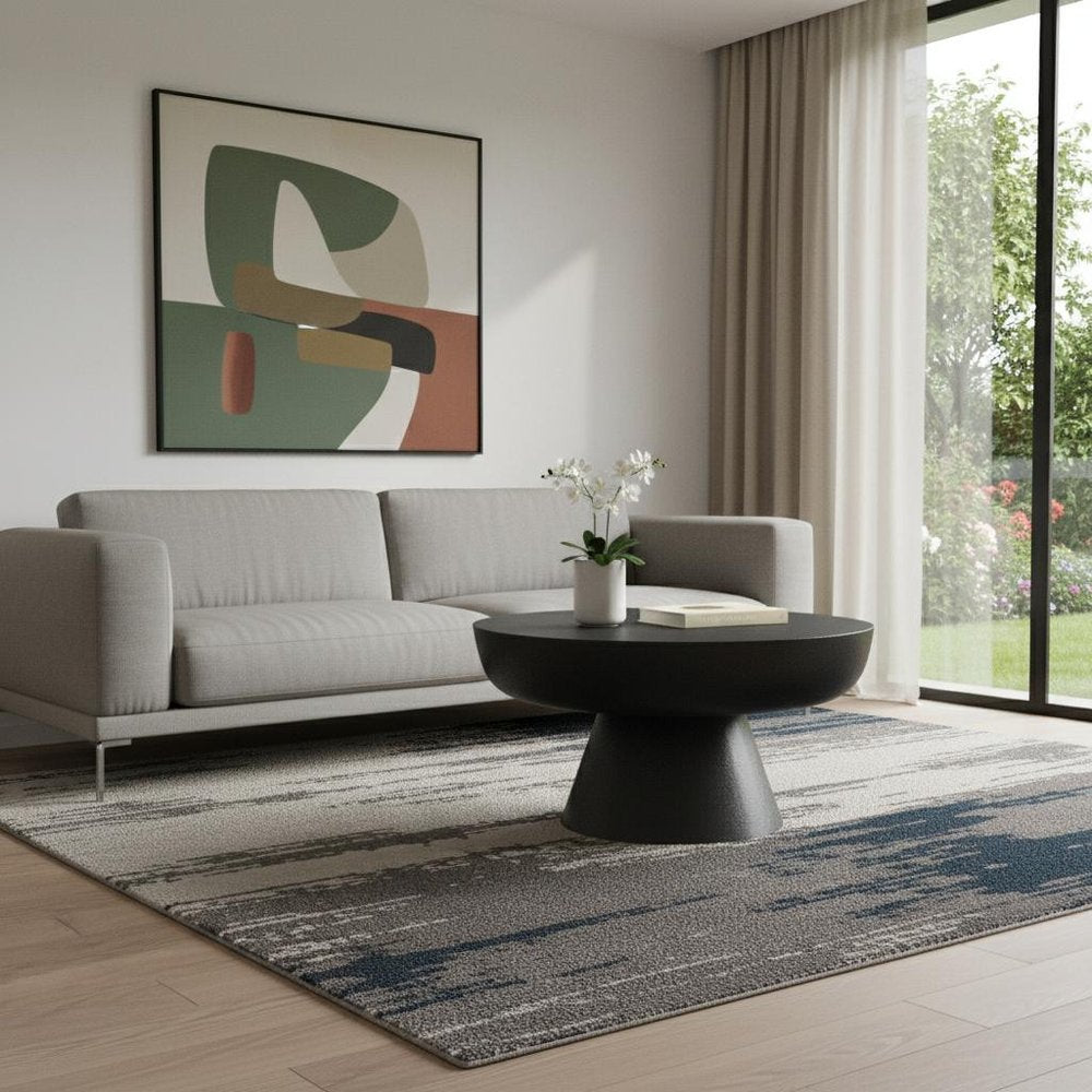 30" Black Aluminum Round Solid Coffee Table HomeRoots