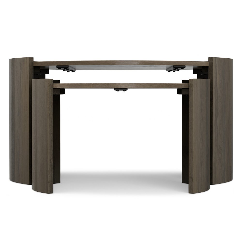 Set Of Two Ash Gray Solid Wood Round Solid Nested Coffee Tables HomeRoots