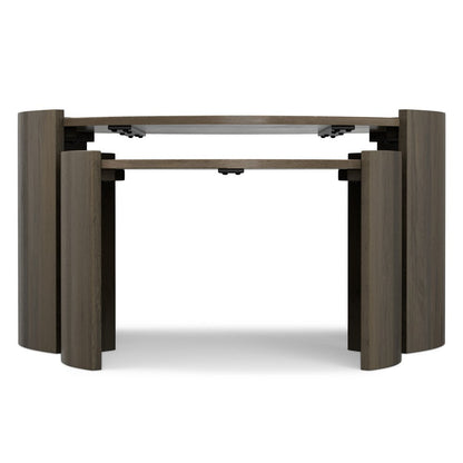 Set Of Two Ash Gray Solid Wood Round Solid Nested Coffee Tables HomeRoots