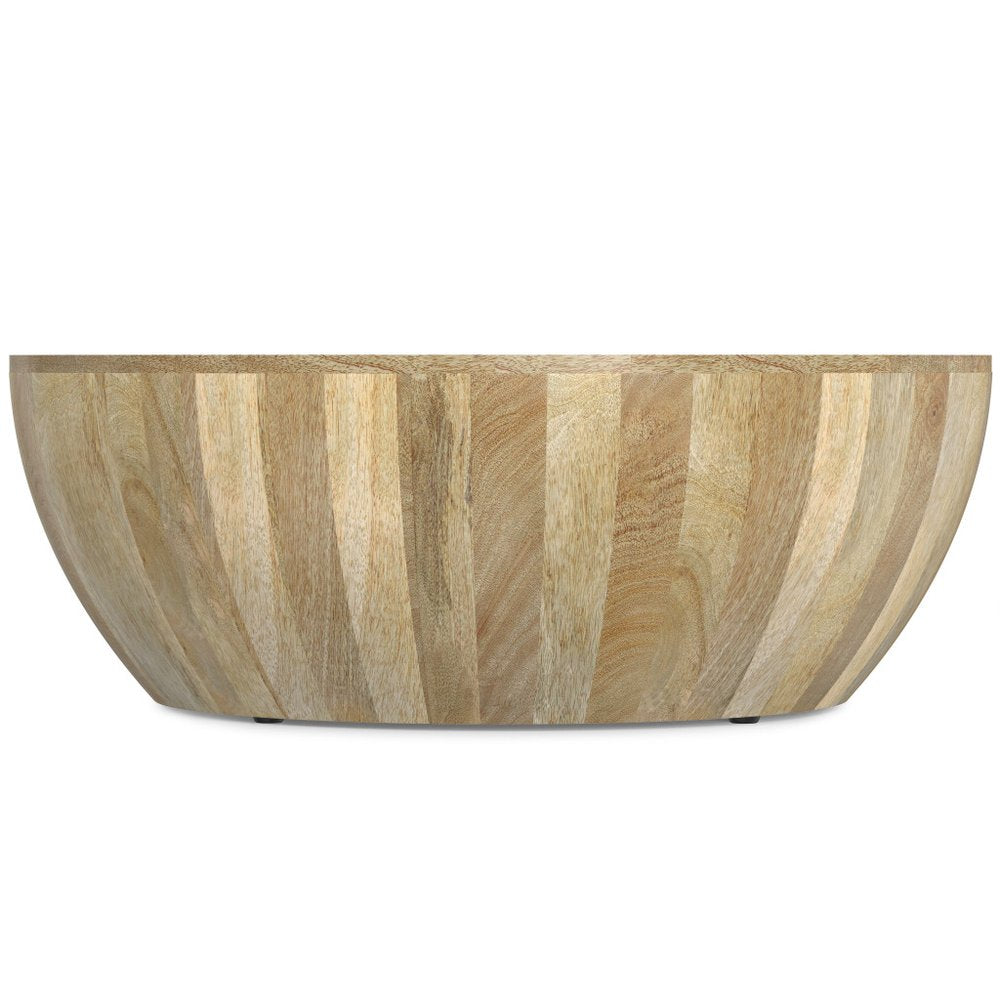 34" Natural Solid Wood Round Solid Coffee Table HomeRoots