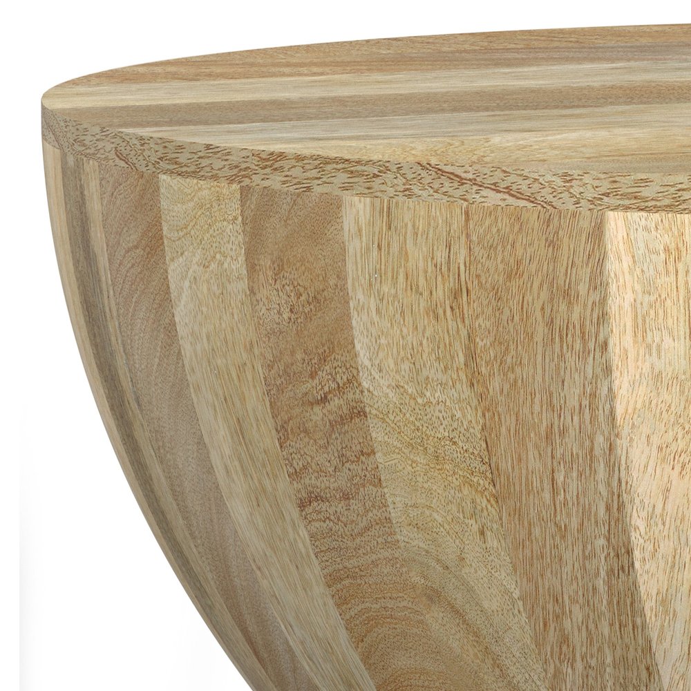 34" Natural Solid Wood Round Solid Coffee Table HomeRoots