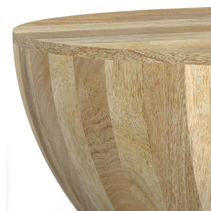 34" Natural Solid Wood Round Solid Coffee Table HomeRoots