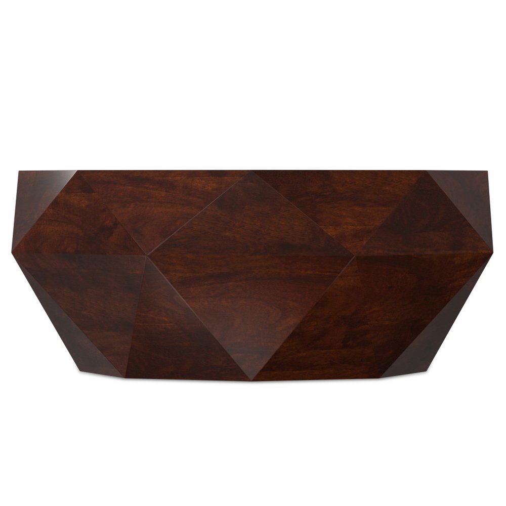 35" Brown Solid Wood Free Form Solid Coffee Table HomeRoots