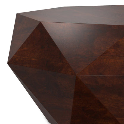 35" Brown Solid Wood Free Form Solid Coffee Table HomeRoots