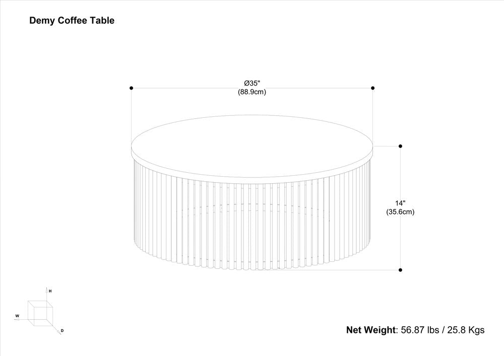 35" Black Solid Wood Round Solid Coffee Table HomeRoots