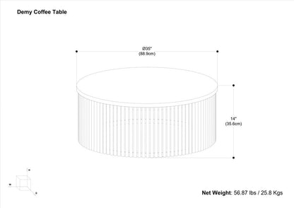 35" Black Solid Wood Round Solid Coffee Table HomeRoots