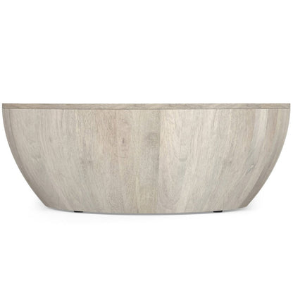 34" White Solid Wood Round Solid Coffee Table HomeRoots
