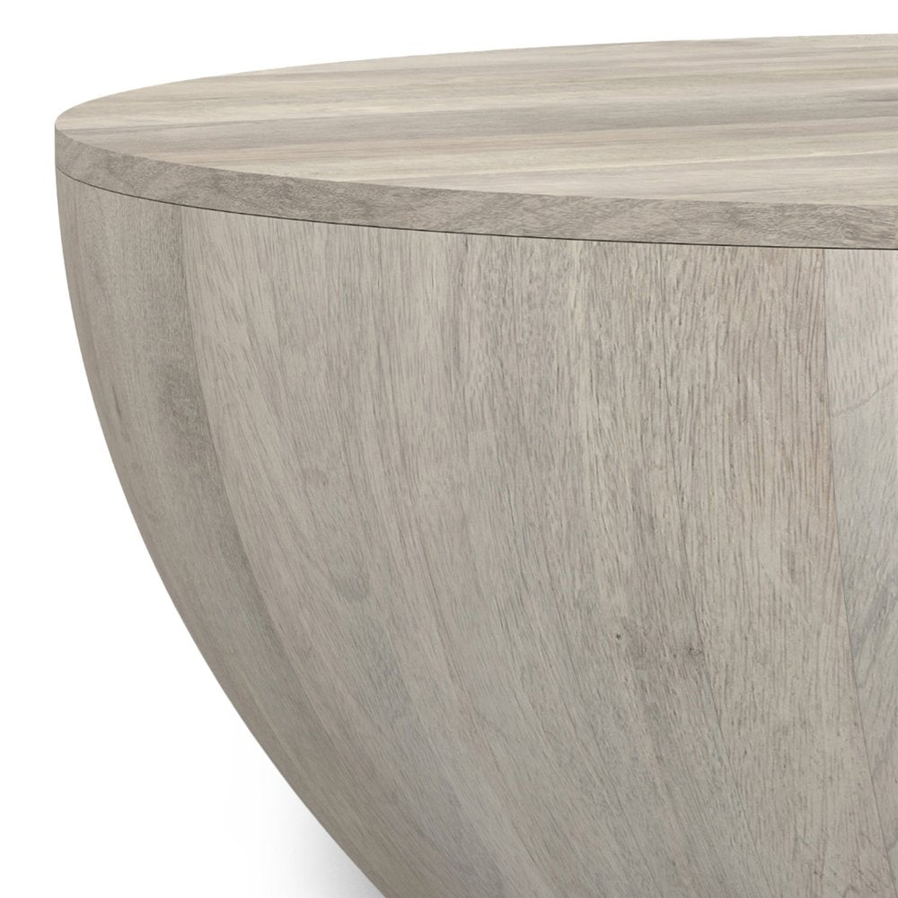 34" White Solid Wood Round Solid Coffee Table HomeRoots