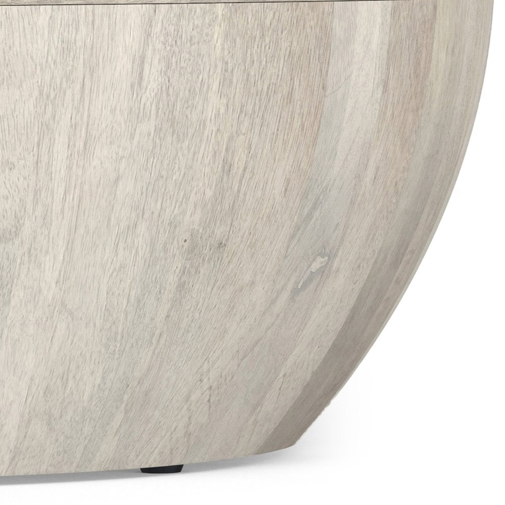 34" White Solid Wood Round Solid Coffee Table HomeRoots