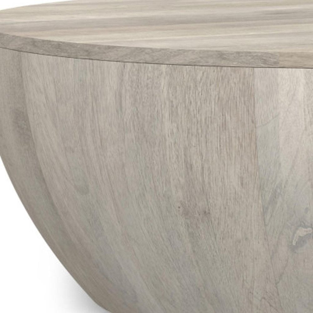 34" White Solid Wood Round Solid Coffee Table HomeRoots
