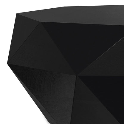 35" Black Solid Wood Free Form Solid Coffee Table HomeRoots