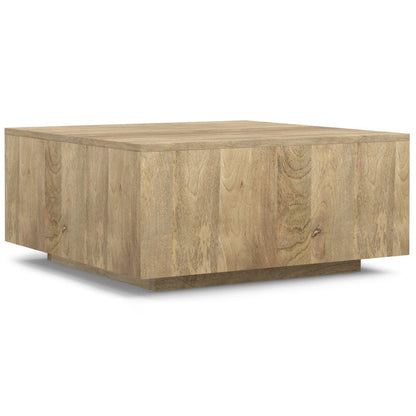 30" Natural Solid Wood Square Solid Coffee Table HomeRoots