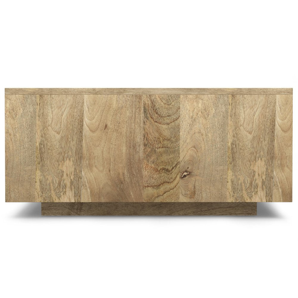 30" Natural Solid Wood Square Solid Coffee Table