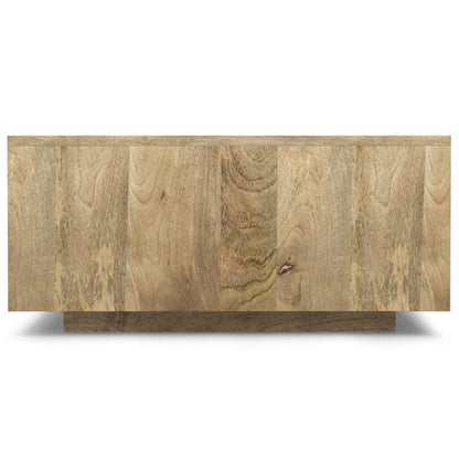 30" Natural Solid Wood Square Solid Coffee Table