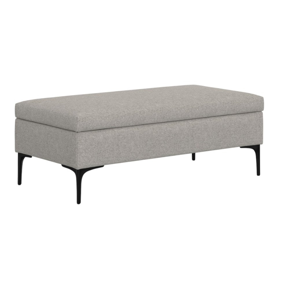 48" Cloud And Black Cocktail Ottoman With Storage HomeRoots