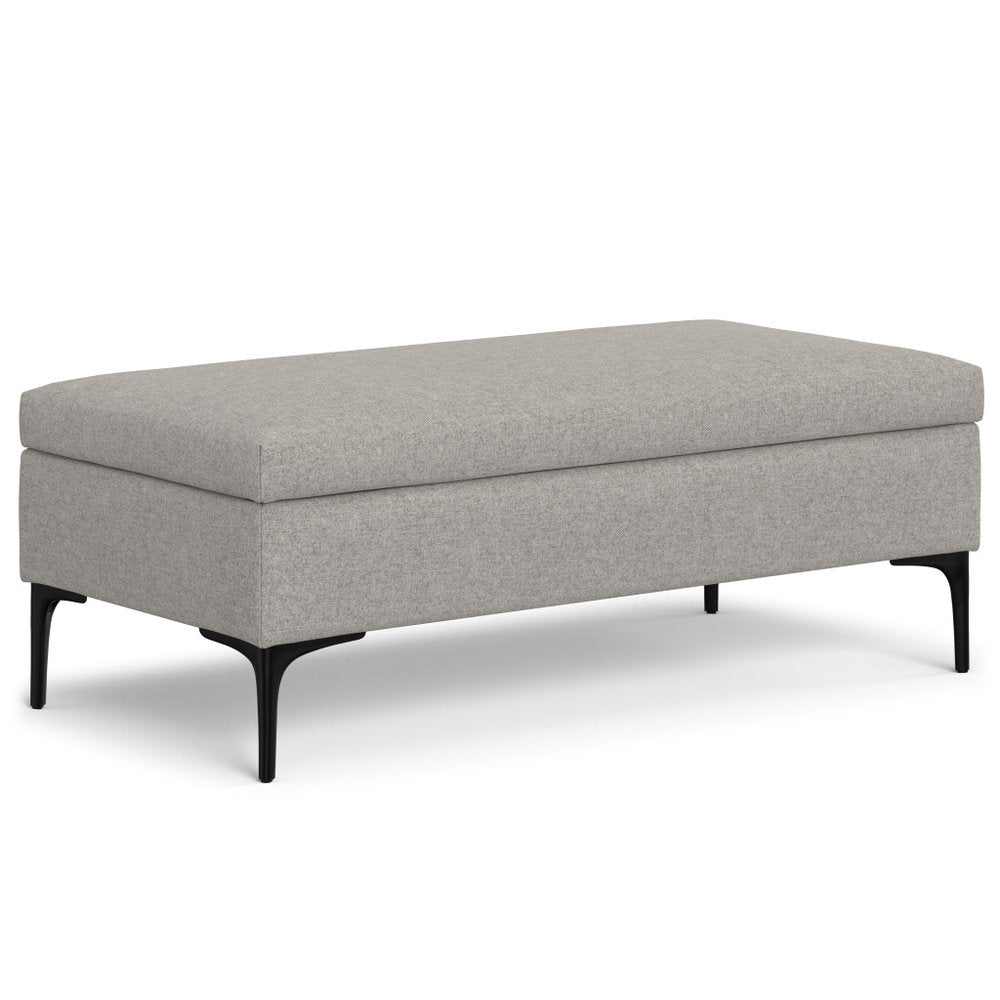 48" Cloud And Black Cocktail Ottoman With Storage HomeRoots
