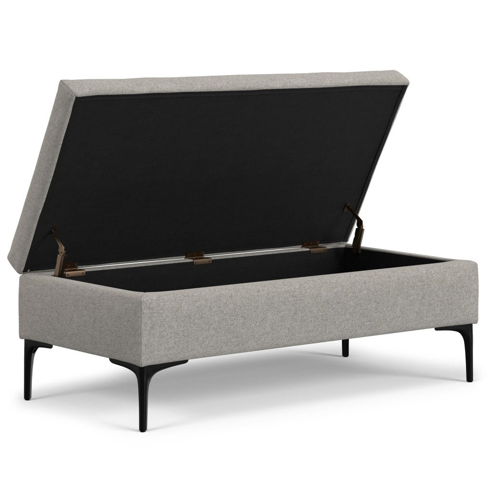 48" Cloud And Black Cocktail Ottoman With Storage — view 4