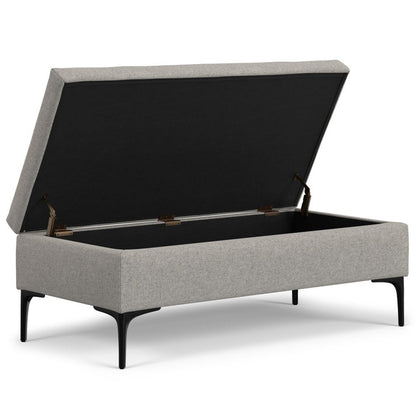 48" Cloud And Black Cocktail Ottoman With Storage HomeRoots